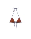 Prada Jersey Bikini Top In Brown