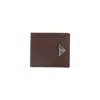 Prada Logo Bi-fold Leather Wallet In Brown
