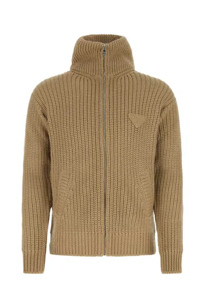 PRADA BISCUIT ALPACA CARDIGAN