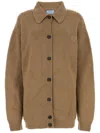 Prada Cardigan In Cashmere Biscotto  Donna In Brown