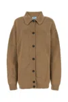 Prada Cardigan In Cashmere Biscotto  Donna In F0040