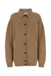 Prada Cardigan In Cashmere Biscotto  Donna In Light Brown