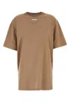 Prada T-shirt With Round Neck And Short Sleeves In Light Brown