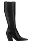 Prada Black Leather Boots In Black
