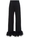 Prada Jogginghose Aus Baumwollfleece Mit Federbesatz In Black
