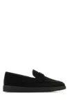Prada Suede Loafers In Black