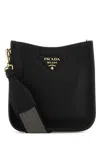 Prada Medium Leather Shoulder Bag In Black
