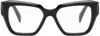 Prada Black Symbole Rectangle Acetate Glasses In 1ab1o1