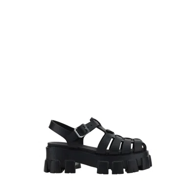 PRADA BLACK ACETATE PLATFORM SANDALS