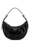 Prada Arqué Half Moon Shoulder Bag In Black