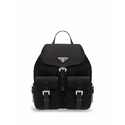 Prada Kleiner Rucksack Aus Re-nylon In Black