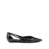 Prada Cut Out Black Brushed Leather Ballerina In Multi