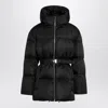Prada Belted Re-nylon Down Jacket In Black