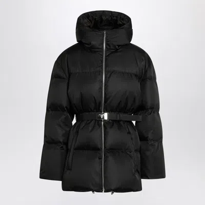 Prada Black Belt Puffer Jacket In Re-nylon Women