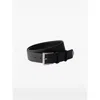 Prada Men Cintura In Pelle Saffiano Con Triangolo Logo In Black