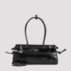 Prada Womens Black Brand-plaque Small Leather Shoulder Bag