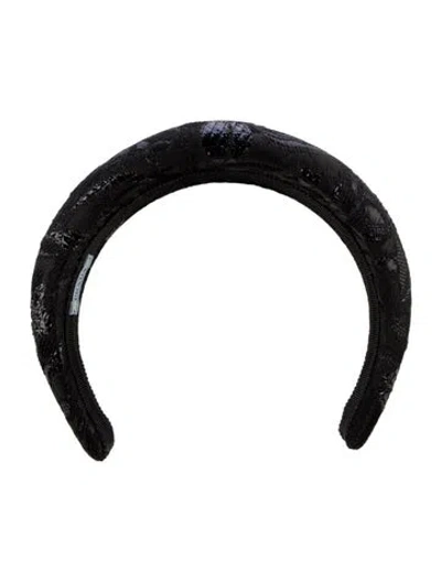 Pre-owned Prada Black Brocade Headband