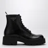 Prada Brushed Leather Ankle Boot For Men In Black