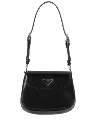 Prada Black Brushed Leather Mini Cleo (authentic Pre-loved)