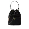 Prada Black Duet Re-nylon Brand-plaque Recycled-polyamide Bucket Bag In Black