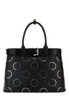 Prada Black Buckle Large Satchel In Black