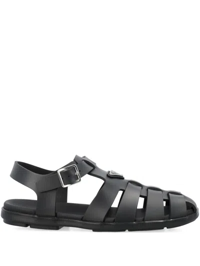 PRADA BLACK CAGE SANDALS