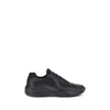 Prada Technical Sneakers Mesh Panels Rubber Sole In Black