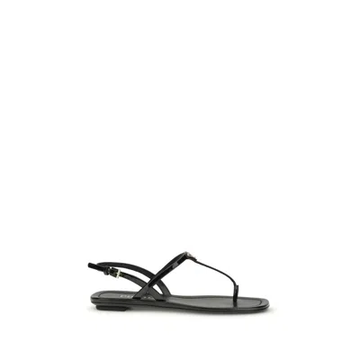 Prada Black Calf Leather Bos Taurus Flip-flop Sandals