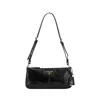 Prada Black Calf Leather Bos Taurus Shoulder Bag In Black