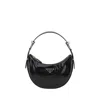 Prada Black Calf Leather Bos Taurus Shoulder Bag In Black