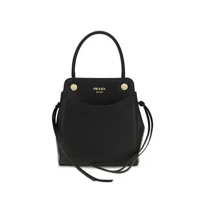Prada Black Calf Leather Bos Taurus Shoulder Bag