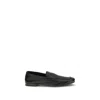 Prada Black Calf Leather Bos Taurus Slip-on Loafers In Black