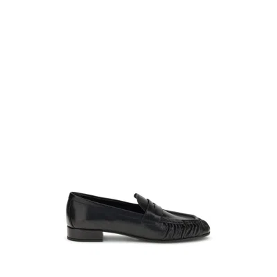 Prada Black Calf Leather Bos Taurus Slip-on Loafers