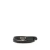Prada Black Calf Leather Bos Taurus Thin Belt In Multi