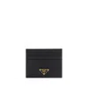 Prada Black Calf Leather Bos Taurus Wallet In Brown