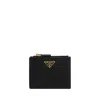 Prada Black Calf Leather Bos Taurus Wallet In Brown