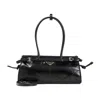 Prada Bonnie Medium Naplak Patent Leather Handbag In Black