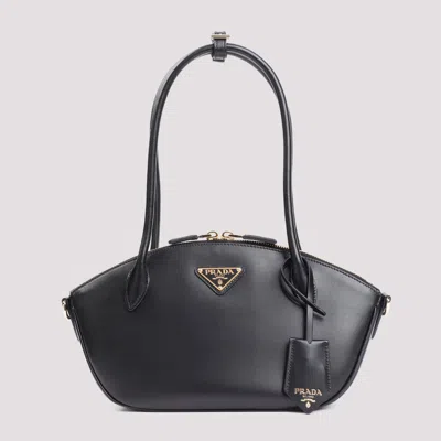 PRADA BLACK CALF LEATHER HANDBAG