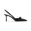 Prada Black Calf Leather Pumps In Black
