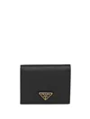 Prada Small Saffiano Leather Bi-fold Wallet In Black