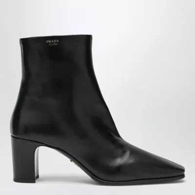 Prada Black Calfskin Ankle Boots