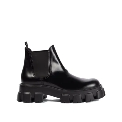 Prada Black Calfskin Chelsea Boots