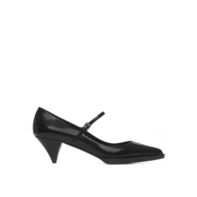 PRADA BLACK CALFSKIN HIGH HEEL PUMPS