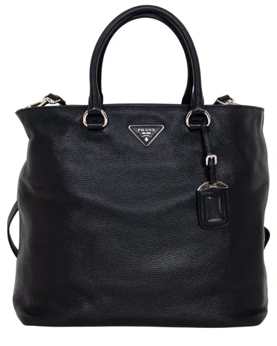 Prada Black Calfskin Leather Classic Medium Shopping Tote (authentic Pre-loved)