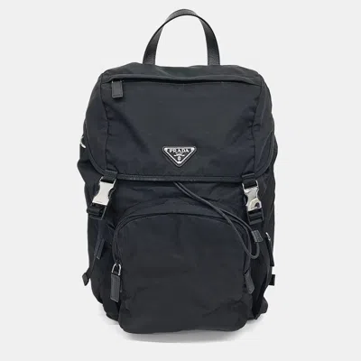 Pre-owned Prada Black Canvas Backpack