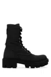 Prada Black Canvas Boots In Black
