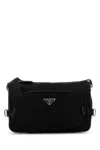 Prada Crossbody Canvas Bag Front Pocket In Neutral