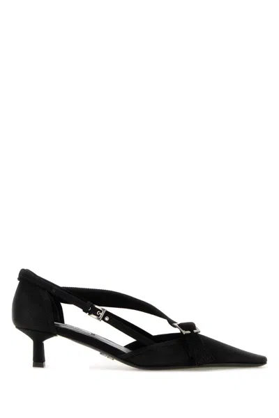 Prada Kitten Heel Pointed Toe Pump In Black