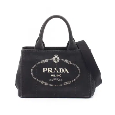 Pre-owned Prada Black Canvas Tote Bag ()