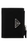 Prada Black Canvas Wallet In Black